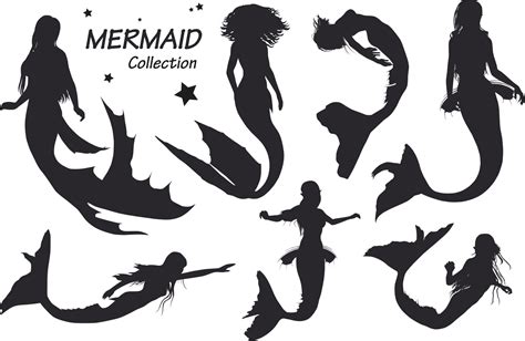 Download Mermaid Silhouettes For Crafts