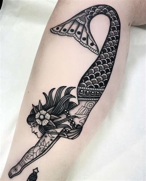 Mermaid Traditional Tattoo