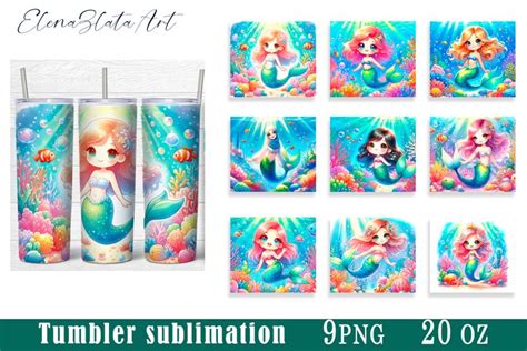 Download Mermaid Tumbler Wrap Sublimation Files
