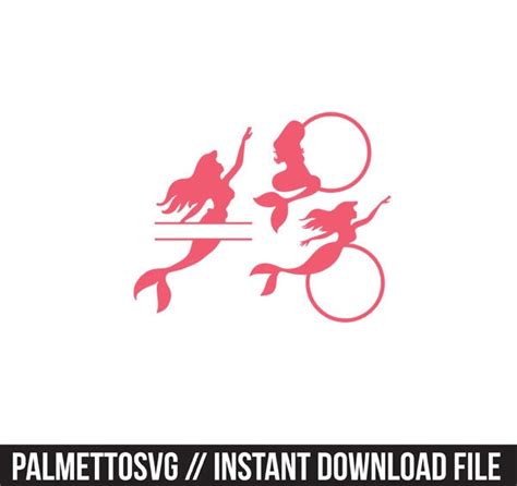 Download Mermaids Monogram Frames SVG File - SVG Design Commercial Use DXF Files