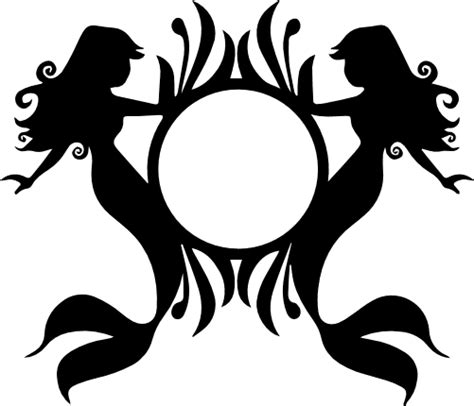 Download Mermaids Monogram Frames SVG File - SVG Design Silhouette DXF Files