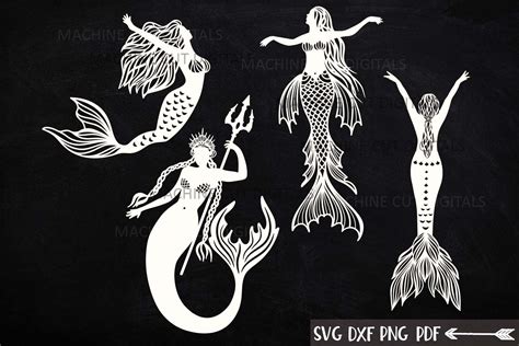 Download Mermaids Silhouette Bundle Files For Crafts