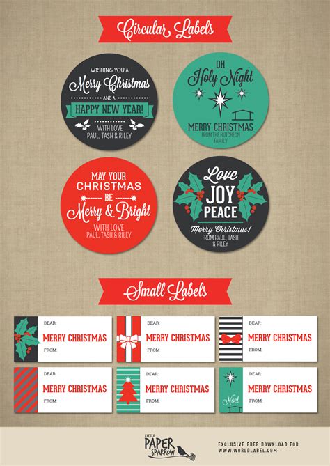 Merry Christmas Labels