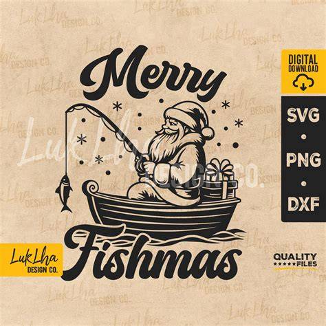 Hook the Holidays with Cheerful Merry Fishmas SVG - Dive into Festive Crafting Fun!