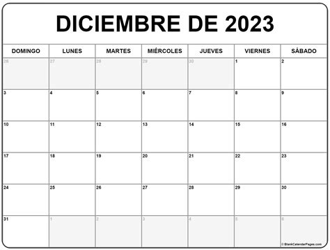 Mes De Diciembre 2023 Calendario diciembre 2023 en Word, Excel y PDF - Calendarpedia