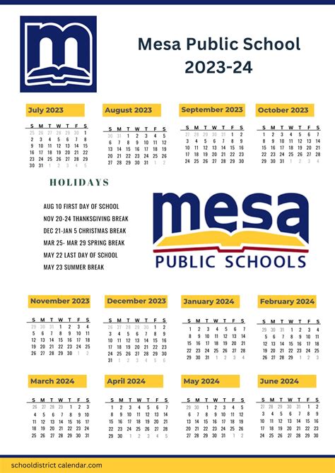 Mesa Academy Calendar