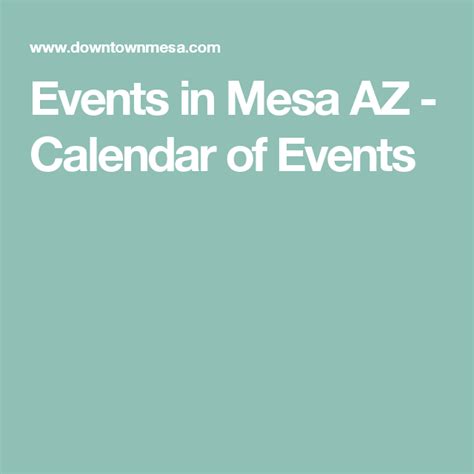 Mesa Az Calendar Of Events