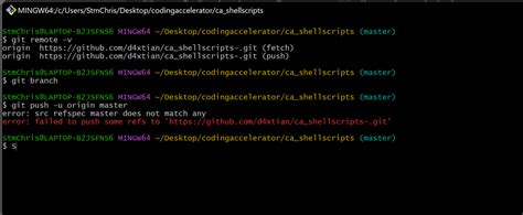 Message 'src refspec master does not match any' when pushing commits in Git
