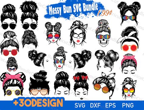 Download Messy Bun Kit Bundle for Cricut Machine
