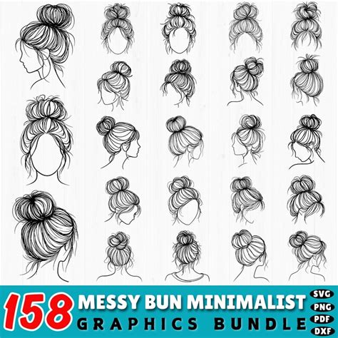 Download Messy Bun SVG Bundle Commercial Use
