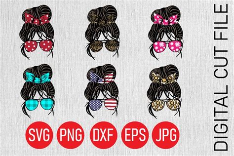 Download Messy Bun SVG Bundle Cut Files