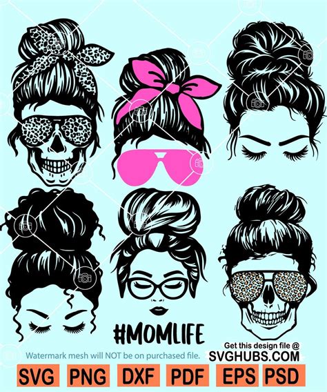 Download Messy Bun SVG Bundle Files