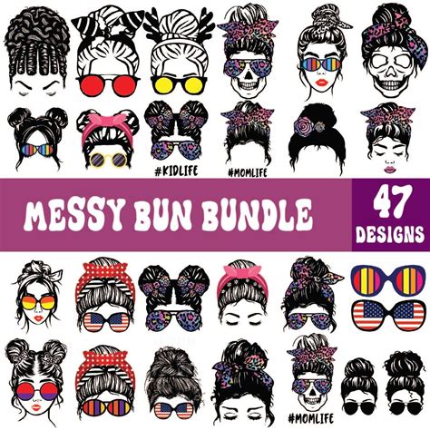 Download Messy Bun SVG Bundle Images