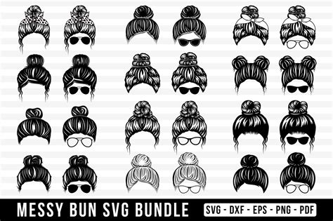 Download Messy Bun SVG Bundle Printable