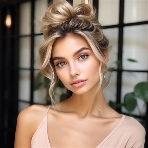 Messy Bun with Face-Framing Strands