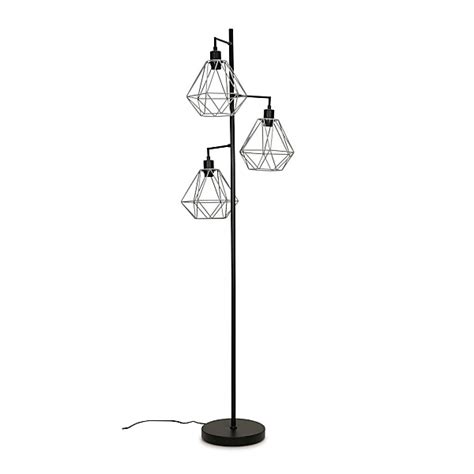 Metal Floor Lamp with Geometric Shade