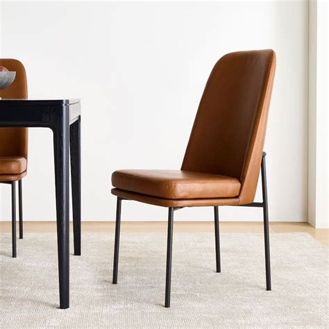 Metal Frame Leather Dining Chair