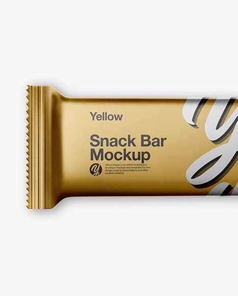 Metallic Snack Bar Mockup Top View