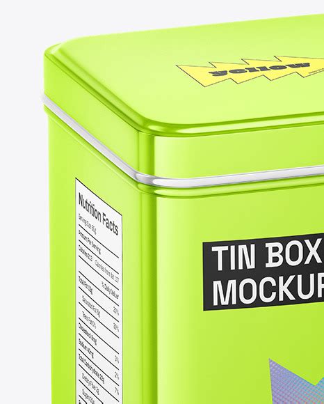 Metallic Tin Box Mockup
