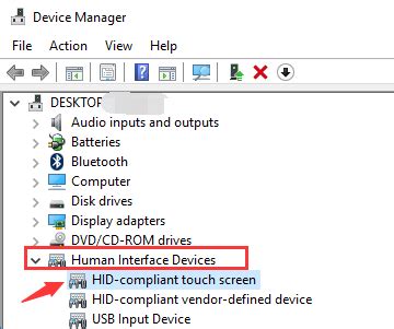 Method 1: Disable the touch screen driver