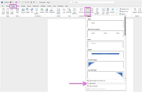Method 1: Insert Pictures to a Header in Word: