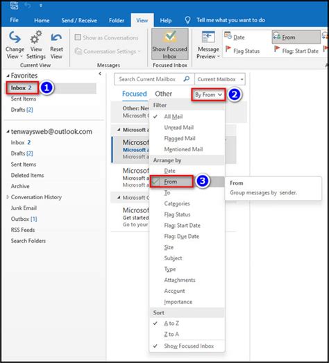 Method 1: Sorting By a Particular Sender