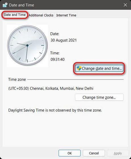 Method 2: Change the Date &amp; Time Server