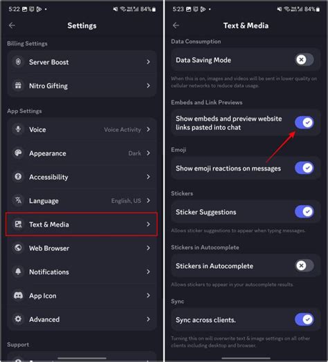 Method 2: Enable Embeds and Link Preview