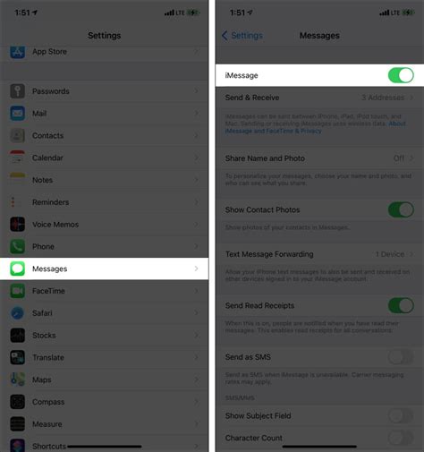 Method 2: Make sure iMessage is enabled