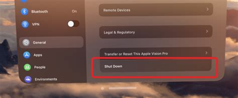 Method 2: Shut Down Vision Pro from Settings