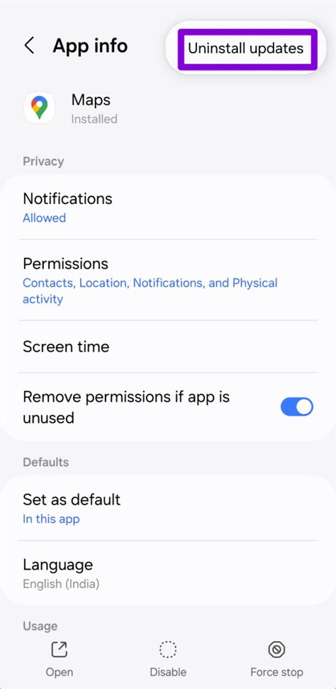 Method 2: Uninstall Google Maps Updates