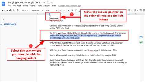 Method 2: Use Hanging Indent With the Google Docs Ruler