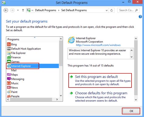 Method 3 – Set IE as Default Program
