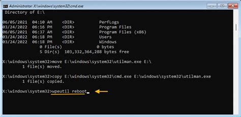Method 4: Reset Password with Wpeutil Reboot Command Using Installation Disk