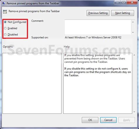 Method 4 – Enable Taskbar Pinned Programs