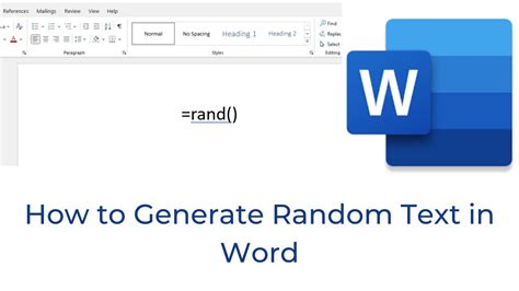 Method-1: Random Text Generator in Word