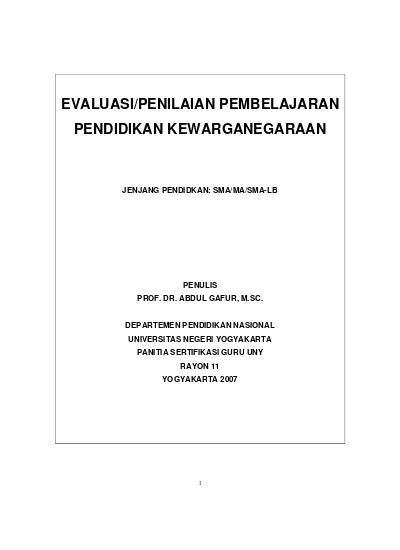 Metode Evaluasi Pembelajaran PKn SMA