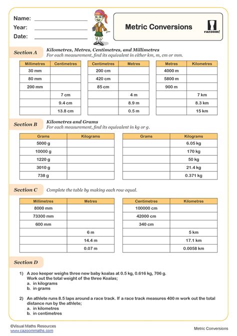 Metric Conversion Worksheet Pdf - kidsworksheetfun