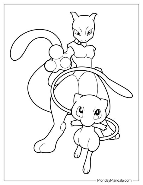 Mew And Mewtwo Coloring Pages