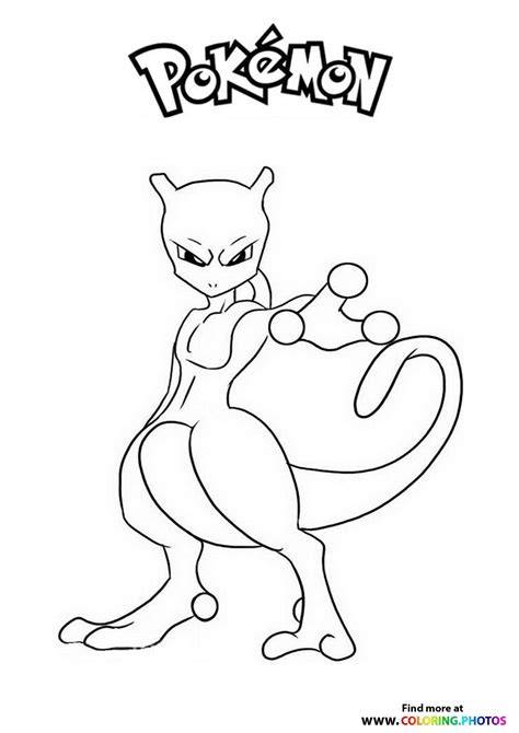Mewtwo Pokemon Coloring Page