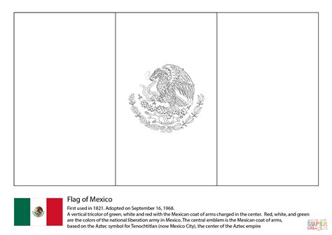 Mexican Flag Printable Coloring Page