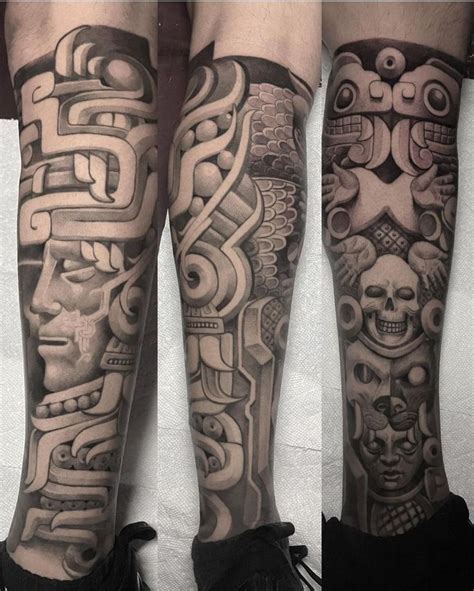 Mexican Aztec Sleeve Tattoo