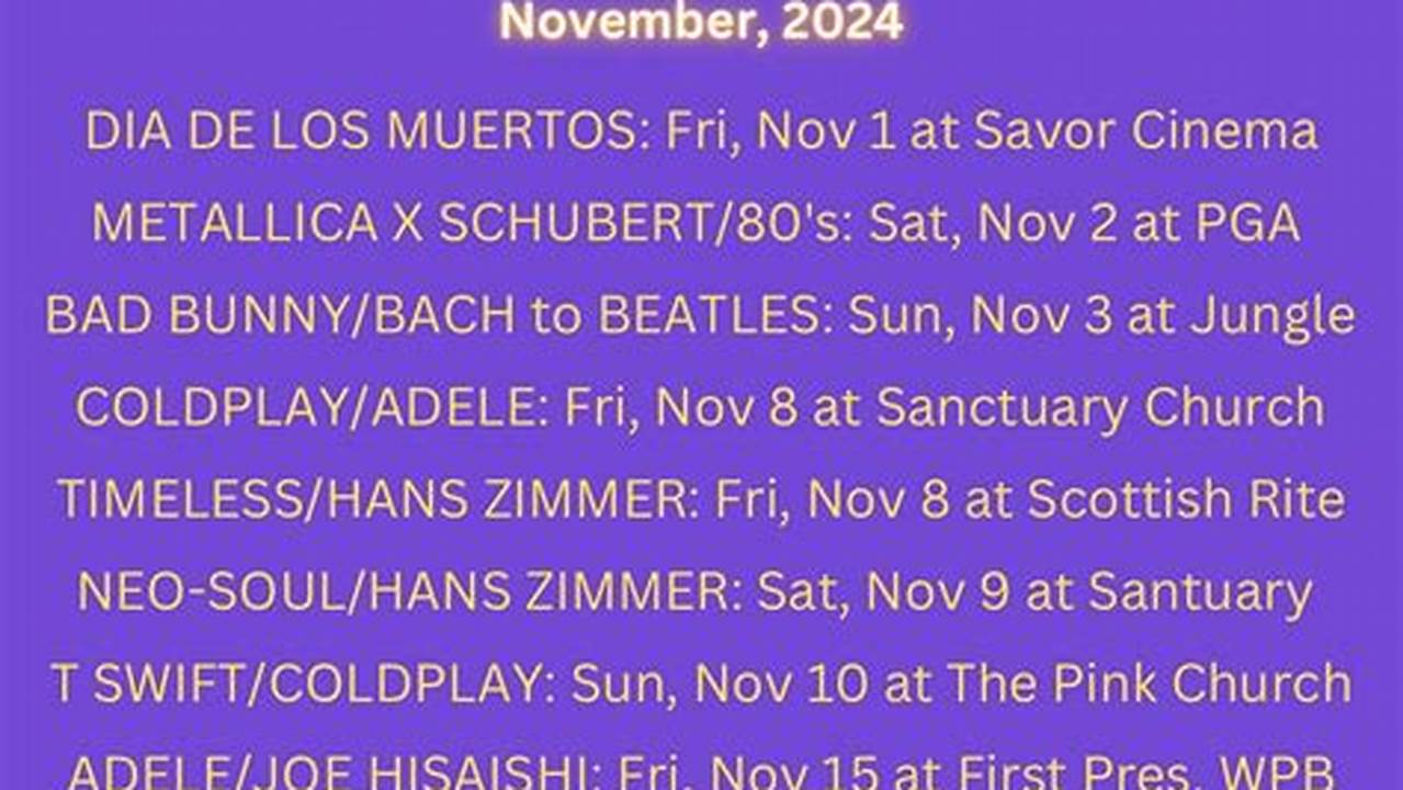 Miami Concerts November 2024