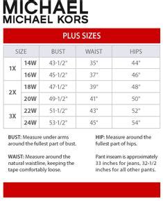 Michael Kors Jacket Size Chart