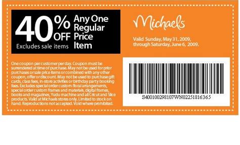 Michaels Coupon Printable 40 Off