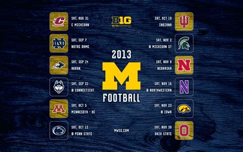 Michigan Football Calendar 2016