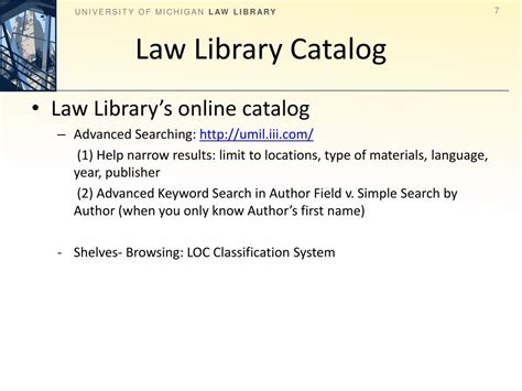 Michigan Law Library Catalog
