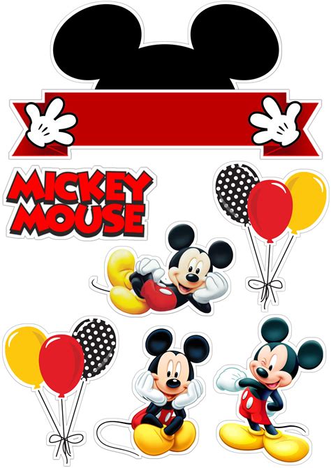 Mickey Mouse Cake Topper Printable