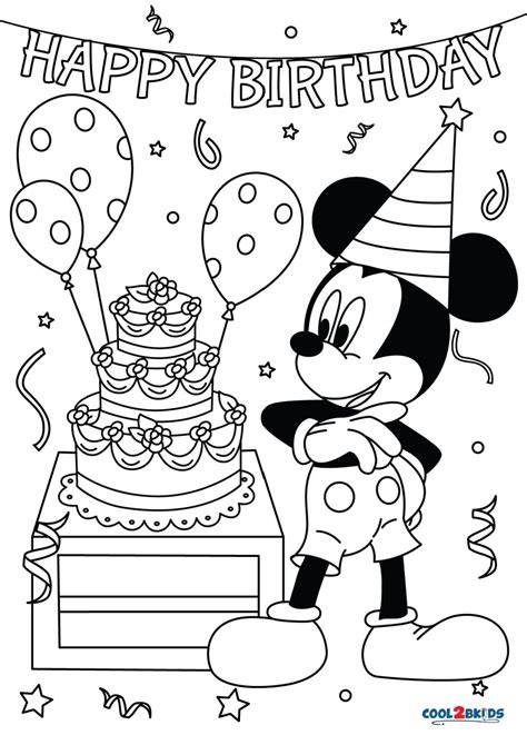 Mickey Birthday Coloring Pages