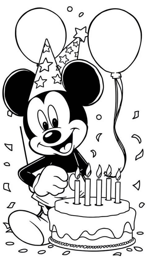 Mickey Mouse Birthday Coloring Pages